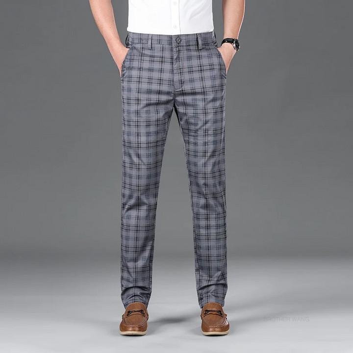 Classic Fit Stretch Pants - HESTON MANOR