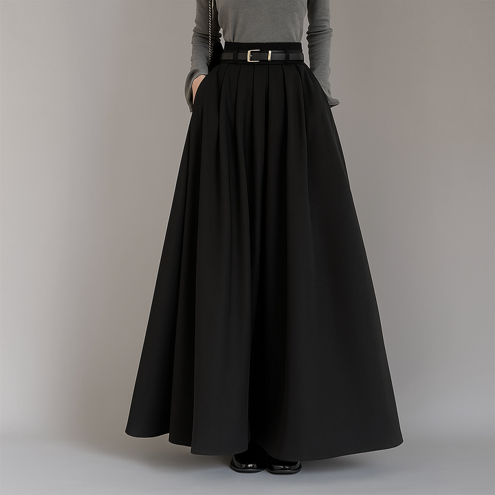Women’s High-Waist Pleated Maxi Skirt - Heston Manor