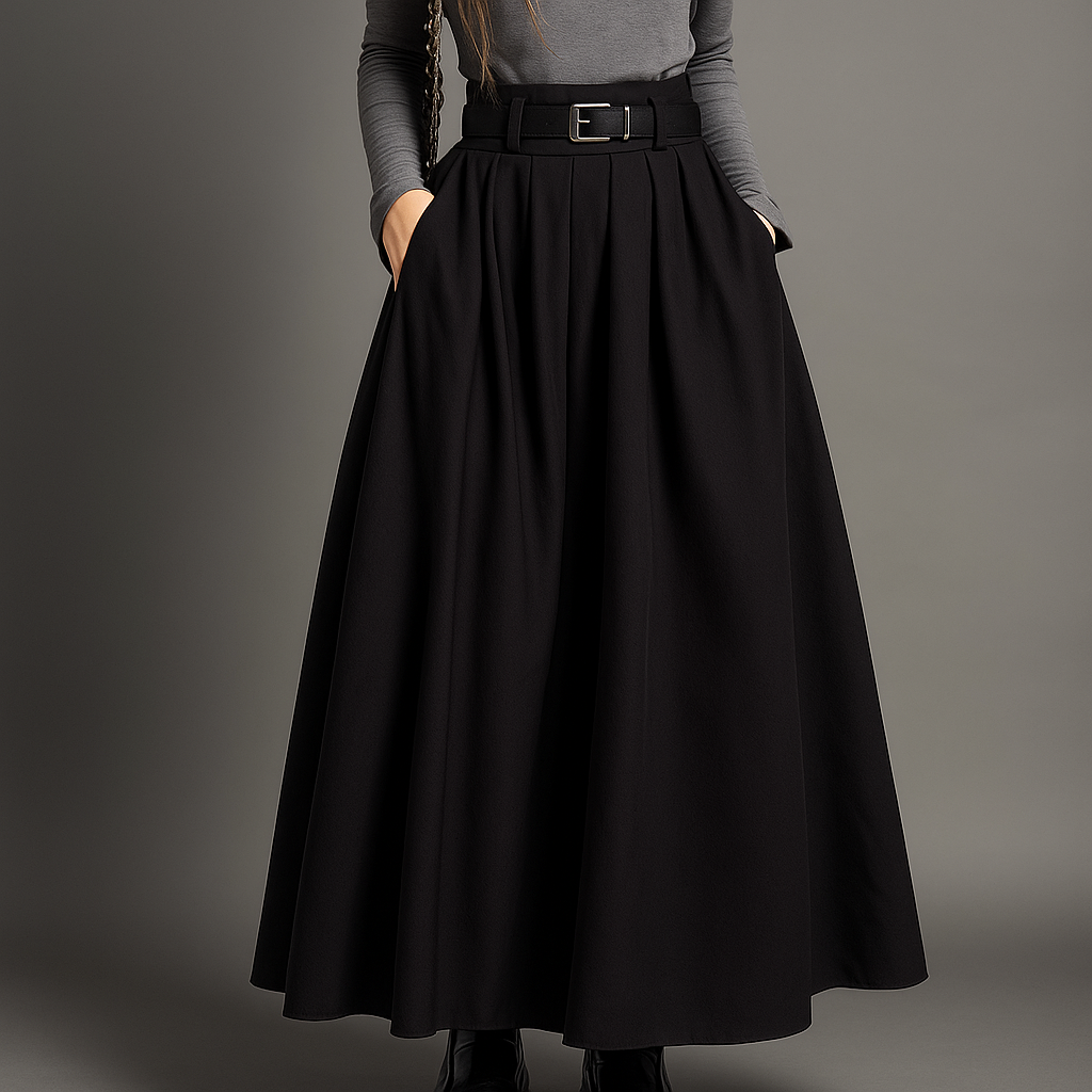 Women’s High-Waist Pleated Maxi Skirt - Heston Manor