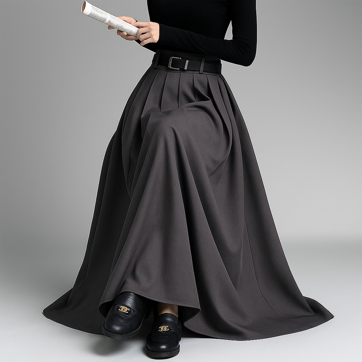 Women’s High-Waist Pleated Maxi Skirt - Heston Manor