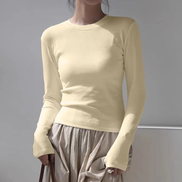 Women’s Ribbed Long Sleeve Crewneck Top