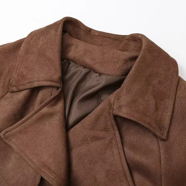 Women’s Suede-Effect Trench Coat - Heston Manor