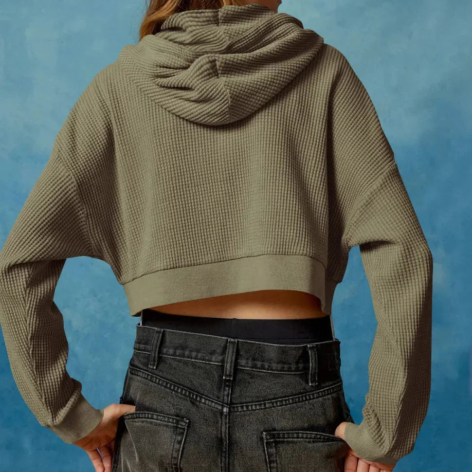 Women’s Cropped Zip Hoodie Sweater