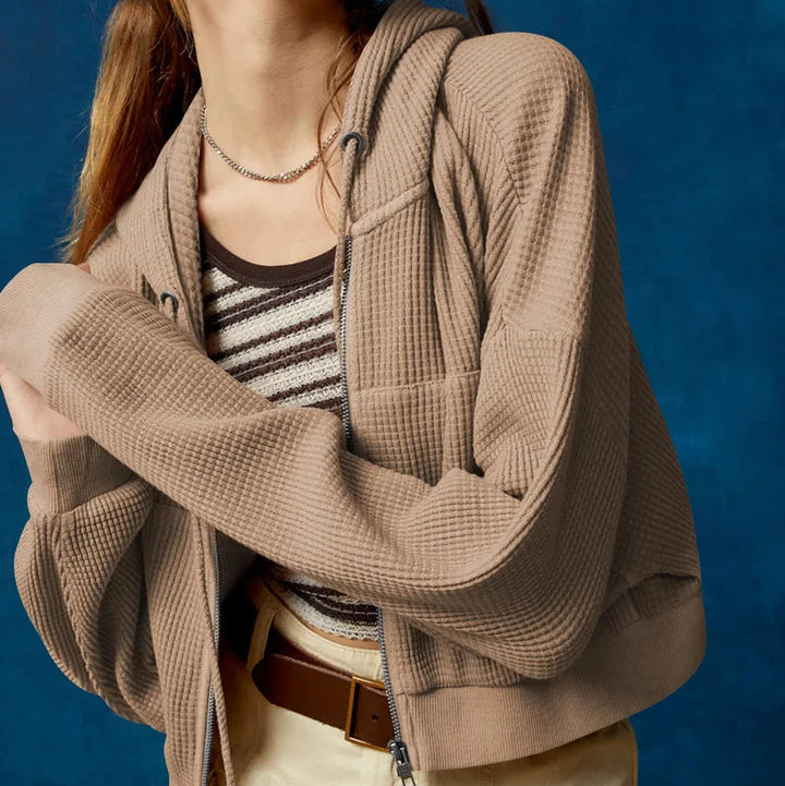 Women’s Cropped Zip Hoodie Sweater