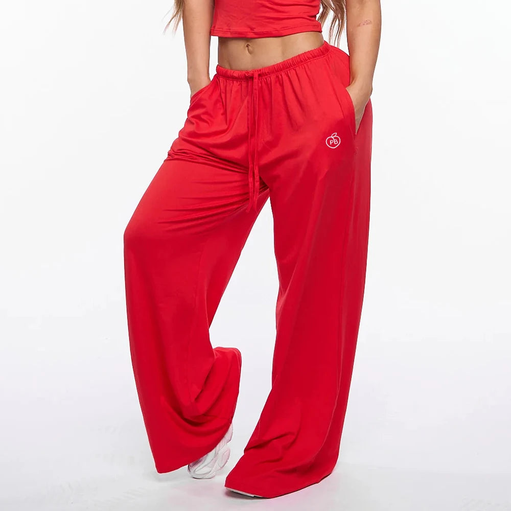 Wide Leg Drawstring Lounge Pants with Pockets