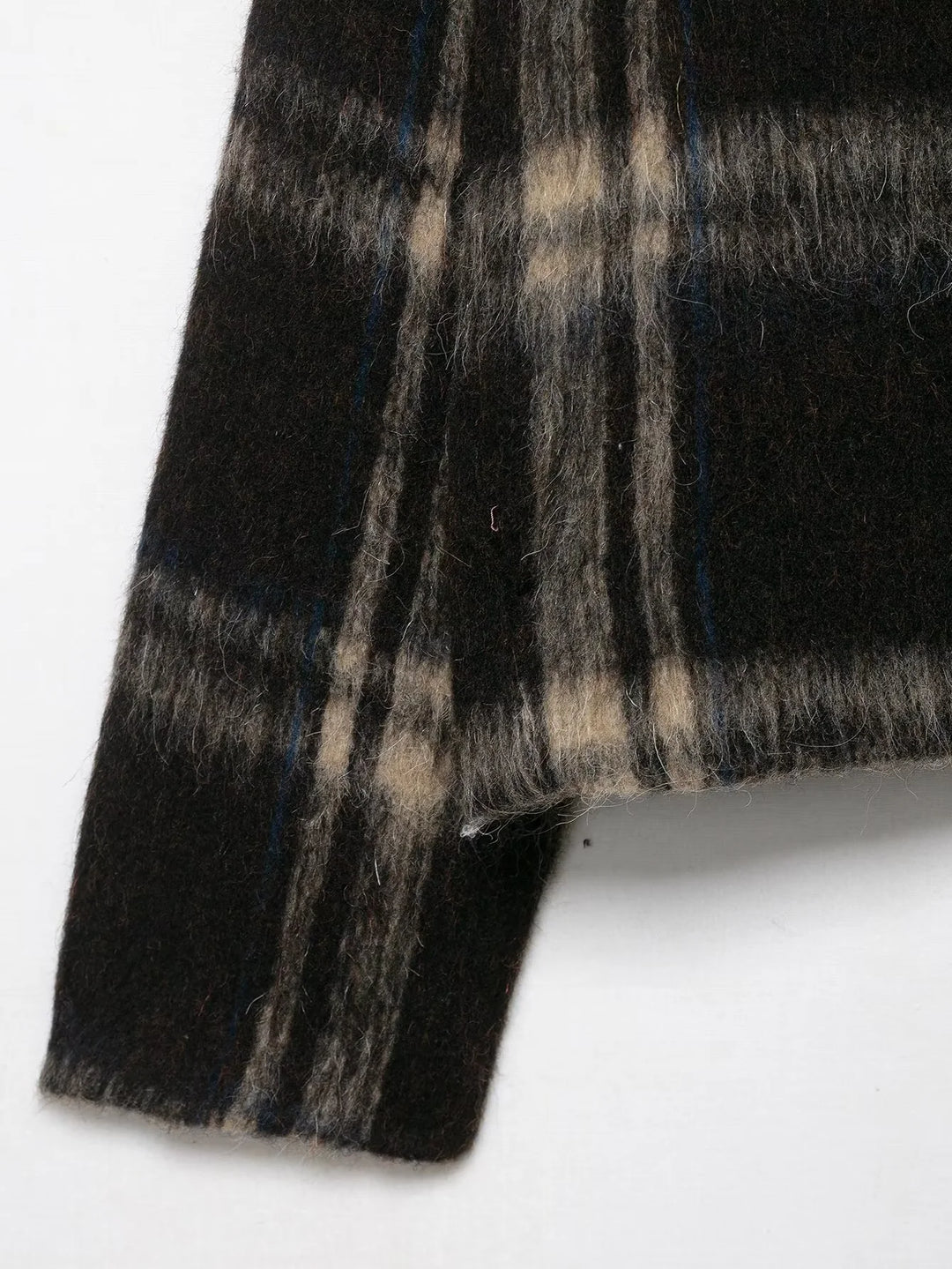 Women’s Plaid Cropped Wool Coat