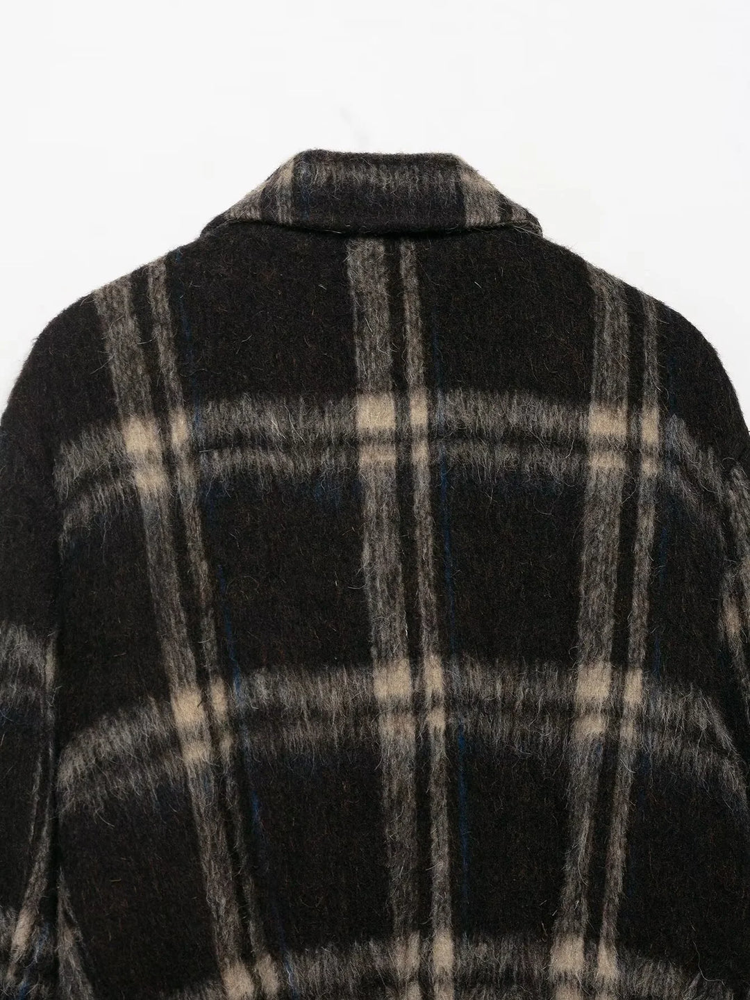 Women’s Plaid Cropped Wool Coat