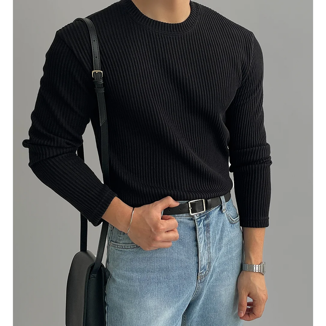 Men’s Ribbed Knit Long Sleeve Sweater