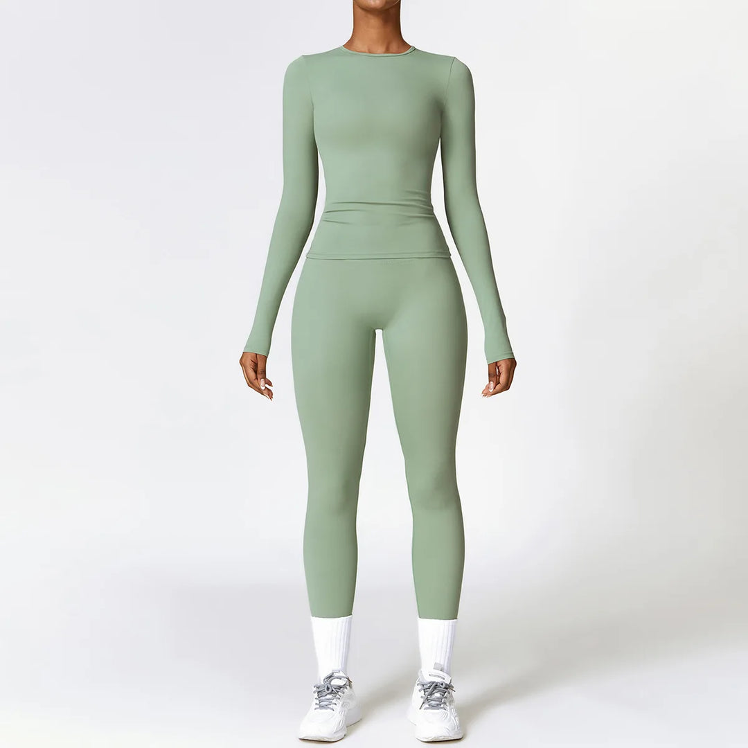 Women’s Long Sleeve Yoga Top & High-Waist Legging Set