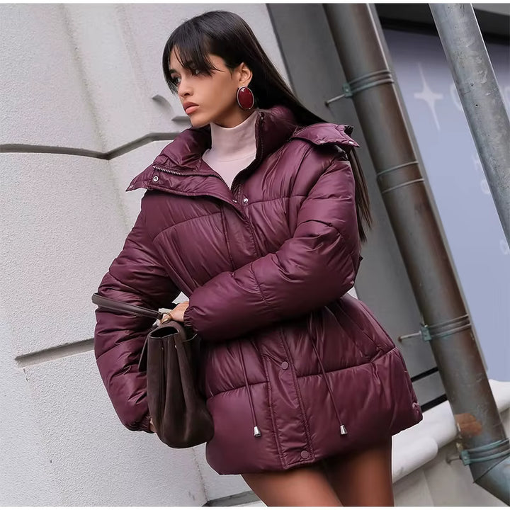 Women’s Belted Hooded Puffer Jacket
