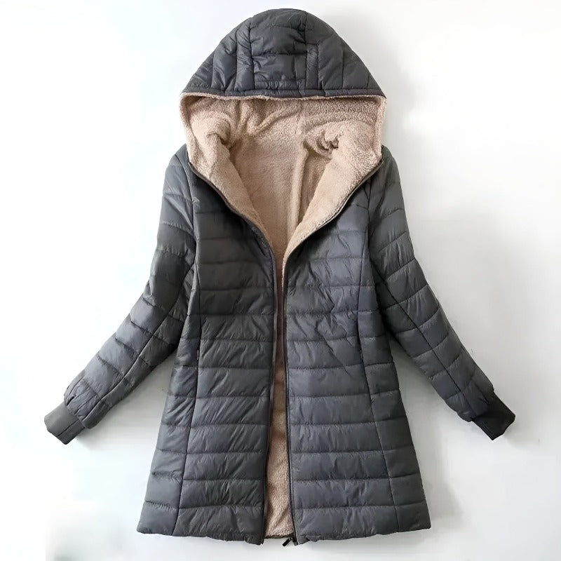 Women’s Hooded Puffer Coat with Sherpa Lining - Heston Manor