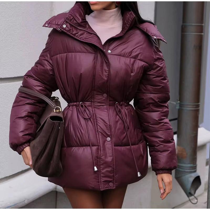 Women’s Belted Hooded Puffer Jacket