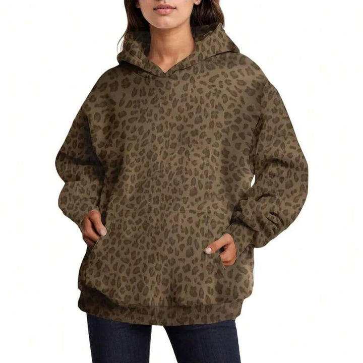 Women's Leopard Print Hooded Sweatshirt