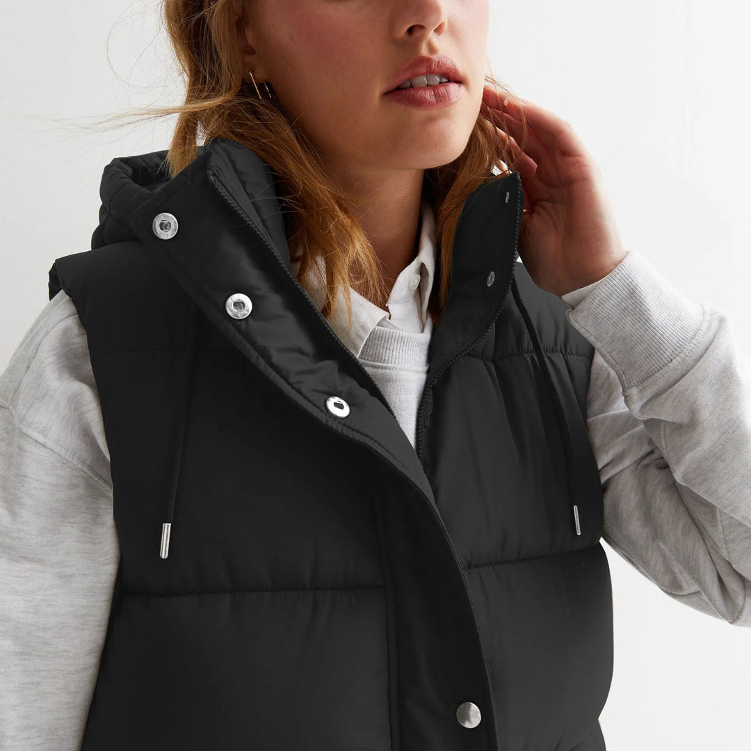 Women’s Long Quilted Hooded Vest