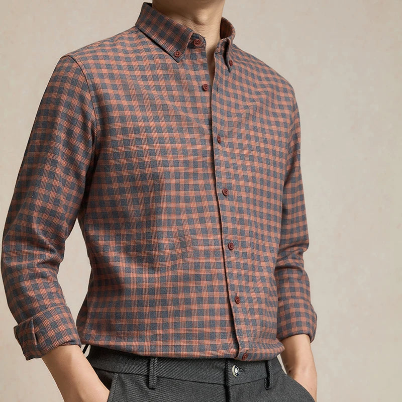 Men’s Slim Fit Cotton Button-Down Shirt - Heston Manor