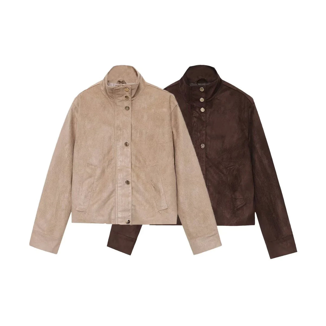 Women's Ultra-Soft Suede Button Jacket