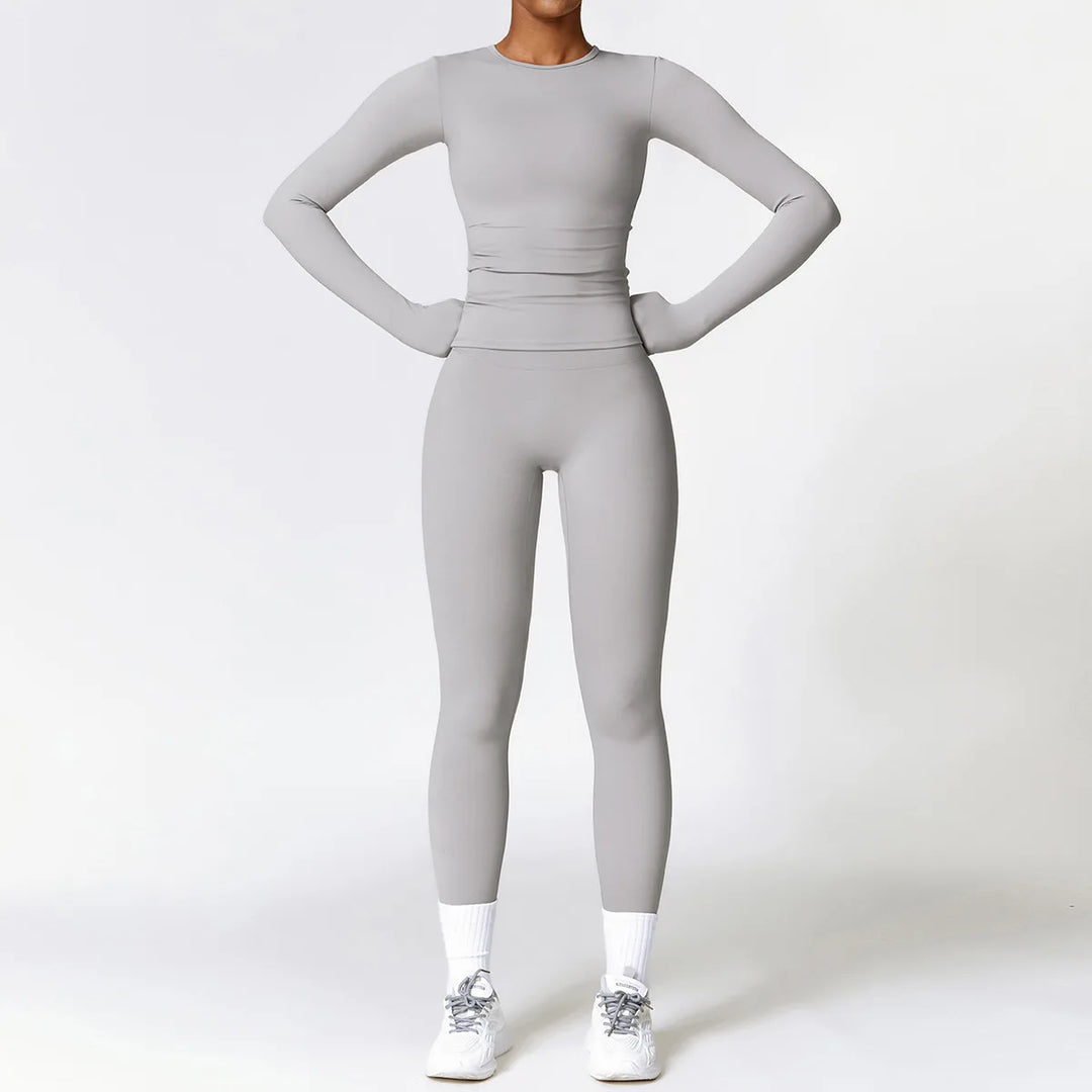 Women’s Long Sleeve Yoga Top & High-Waist Legging Set