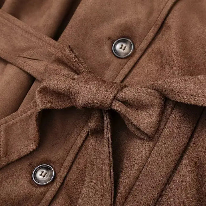 Women’s Suede-Effect Trench Coat - Heston Manor