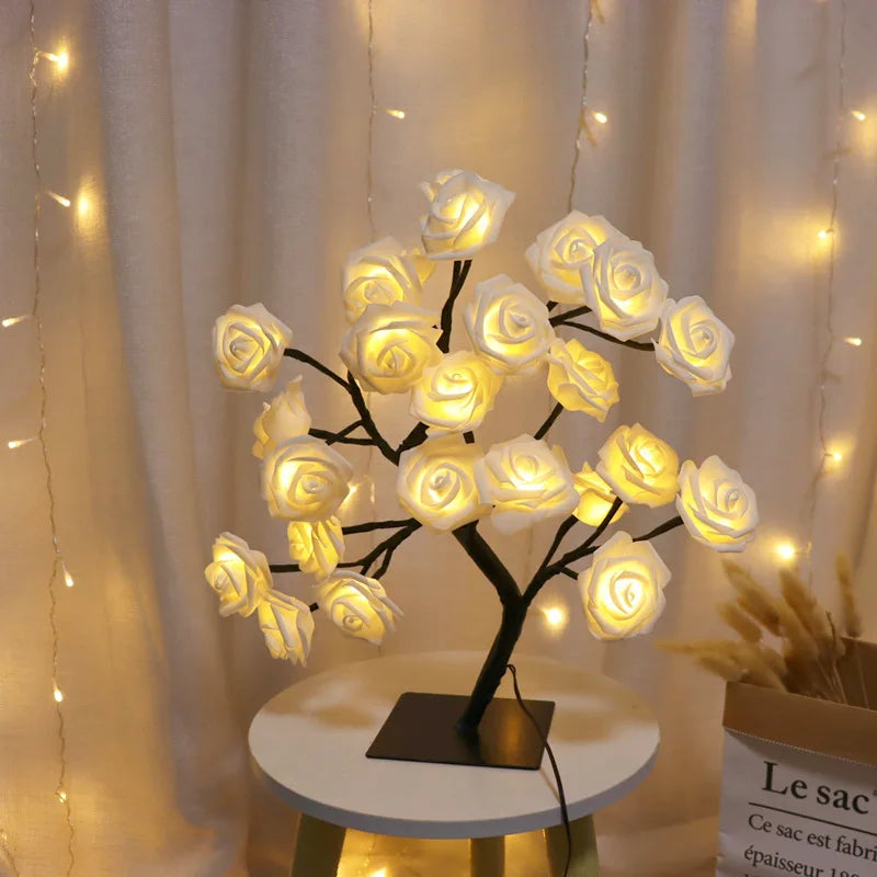 Light-Up Soft Glow Rose Tree Lamp
