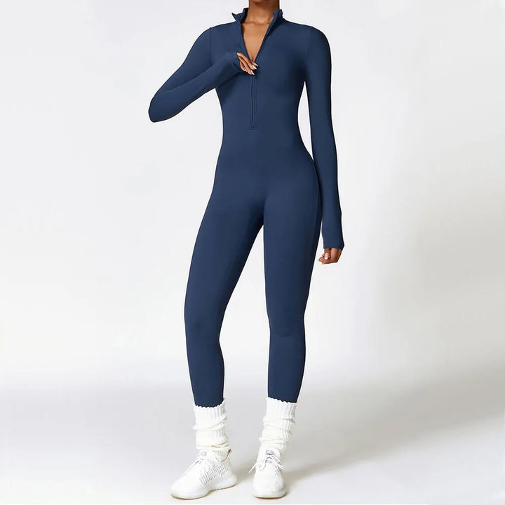 Women’s Long Sleeve Zipper Yoga Romper