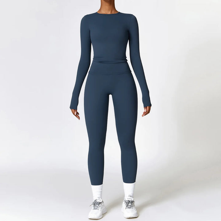 Women’s Long Sleeve Yoga Top & High-Waist Legging Set