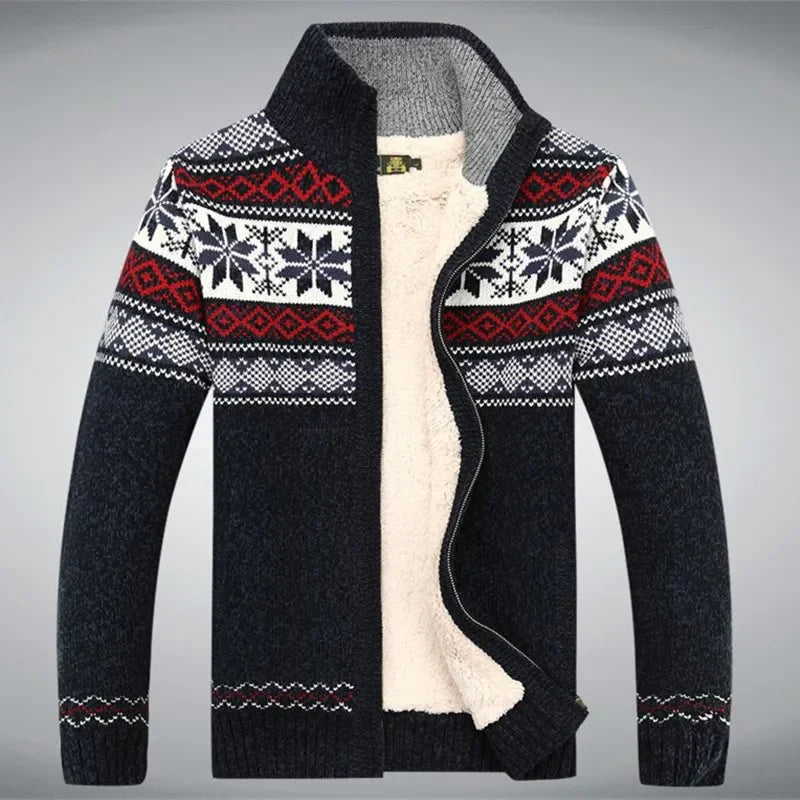 Men’s Fleece-Lined Nordic Zip Sweater - Heston Manor