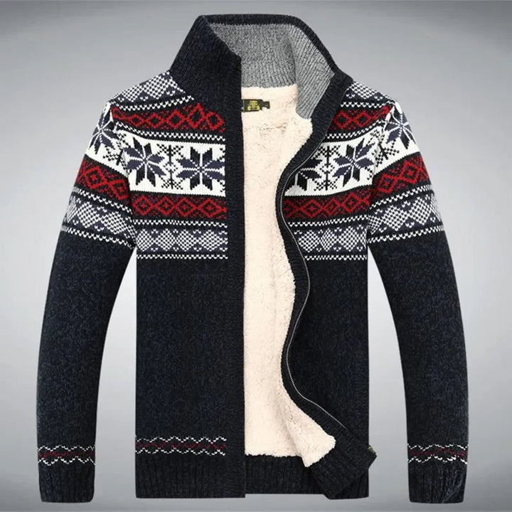 Men’s Fleece-Lined Nordic Zip Sweater - Heston Manor