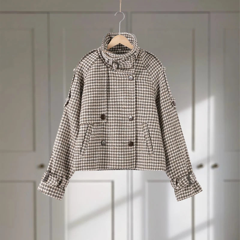 Women’s Houndstooth Belted Jacket