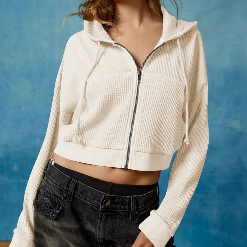Women’s Cropped Zip Hoodie Sweater