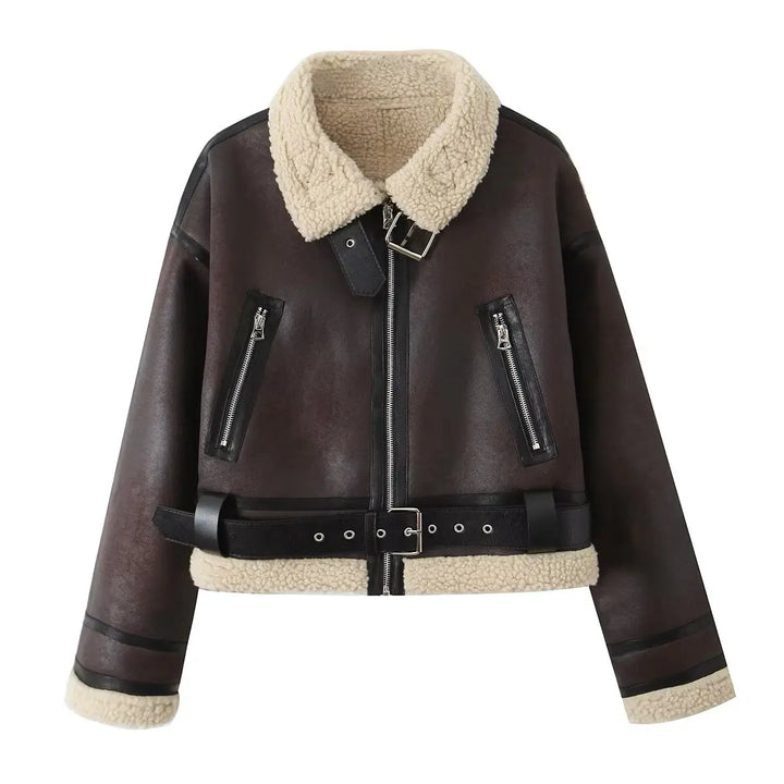 Women’s Shearling-Lined Aviator Jacket