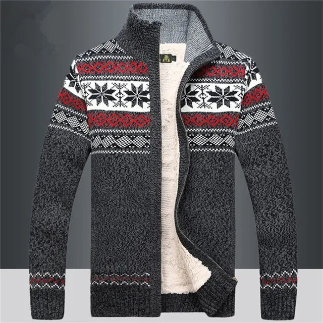 Men’s Fleece-Lined Nordic Zip Sweater - Heston Manor