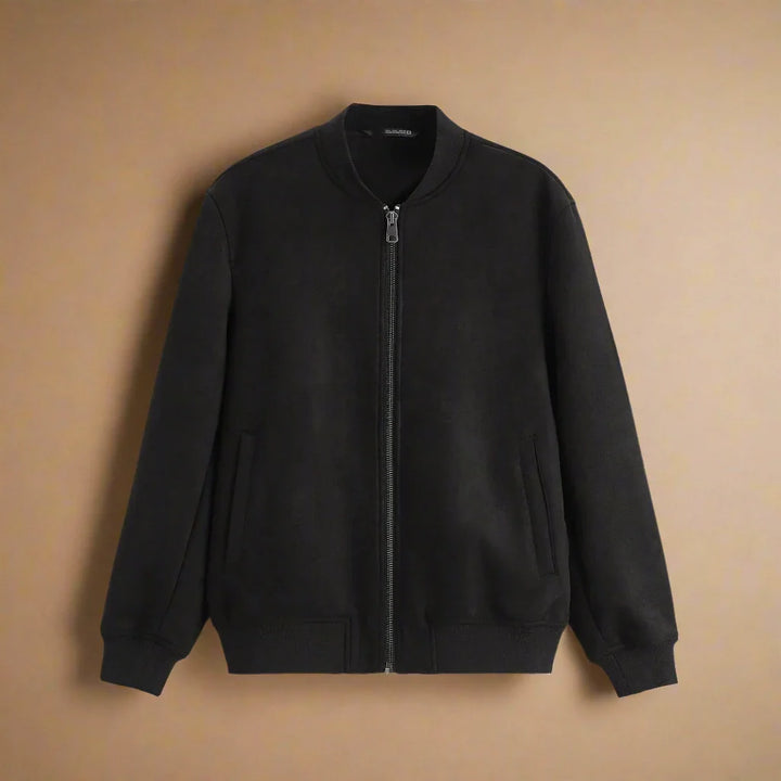 Men’s Suede-Look Zip Bomber Jacket