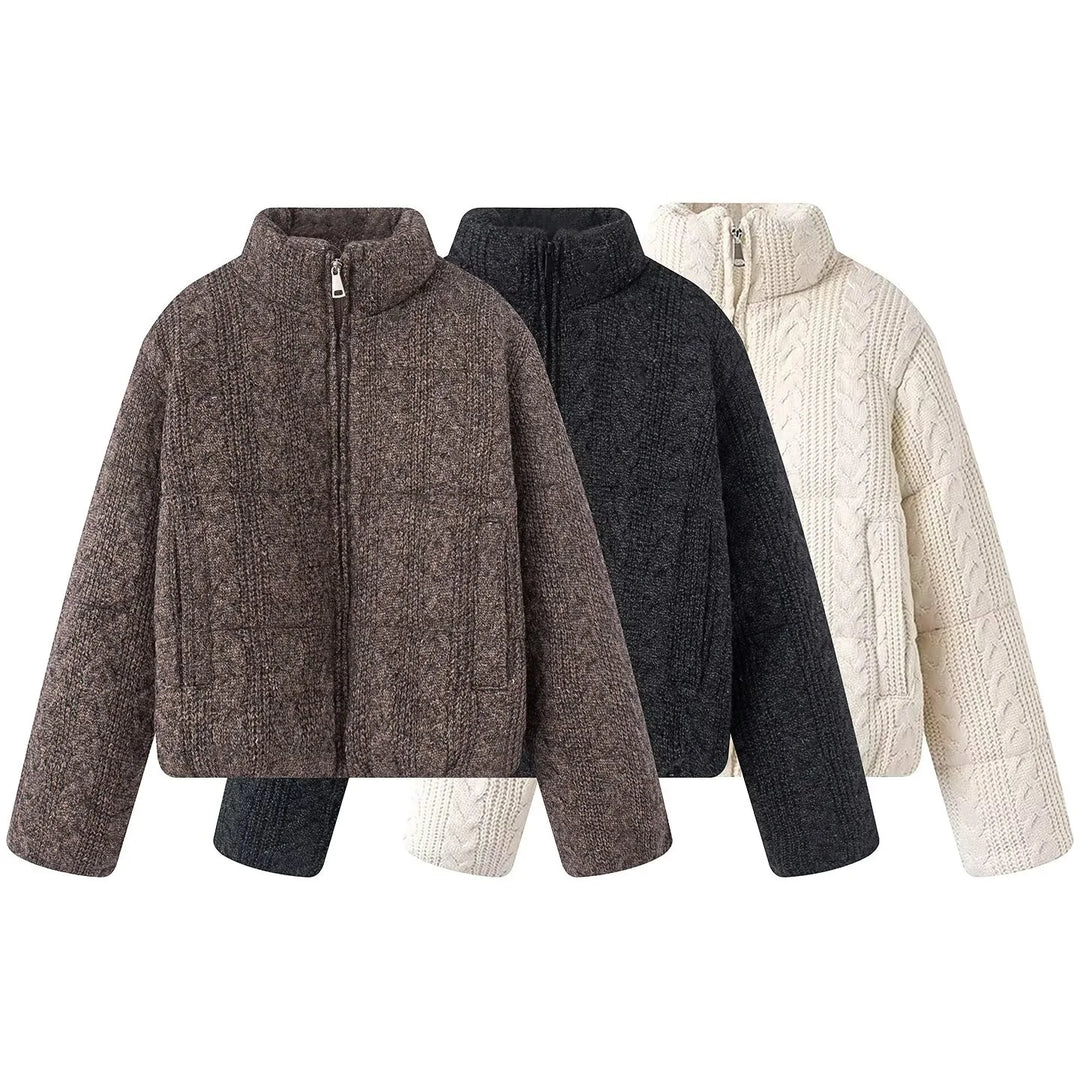Women’s Textured Knit Zip Jacket