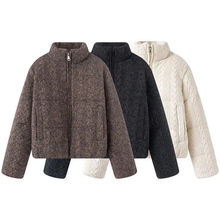 Women’s Textured Knit Zip Jacket