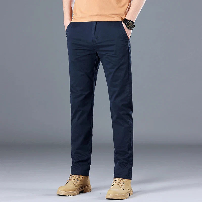 Men’s Slim Fit Cotton Casual Pants - Heston Manor