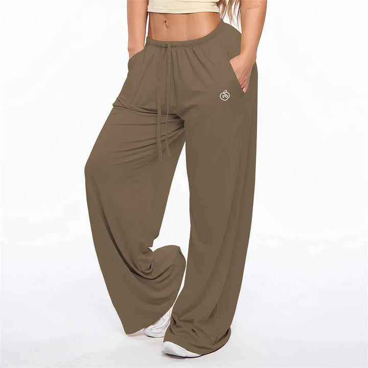 Wide Leg Drawstring Lounge Pants with Pockets