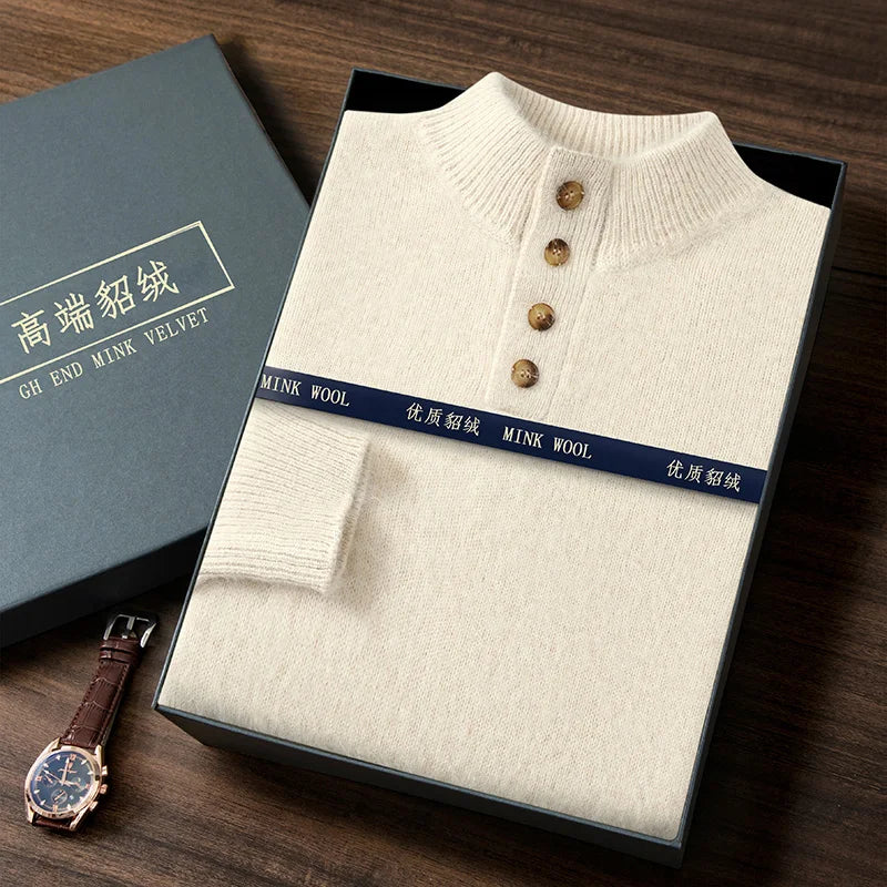 Men’s Mink Cashmere Sweater - Heston Manor