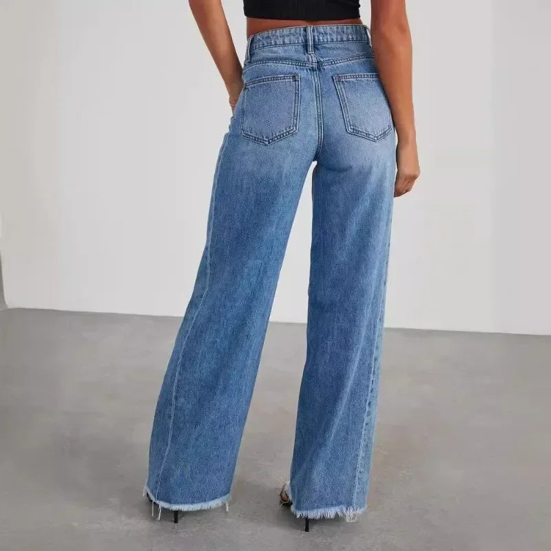 Frayed Hem Jeans - HESTON MANOR