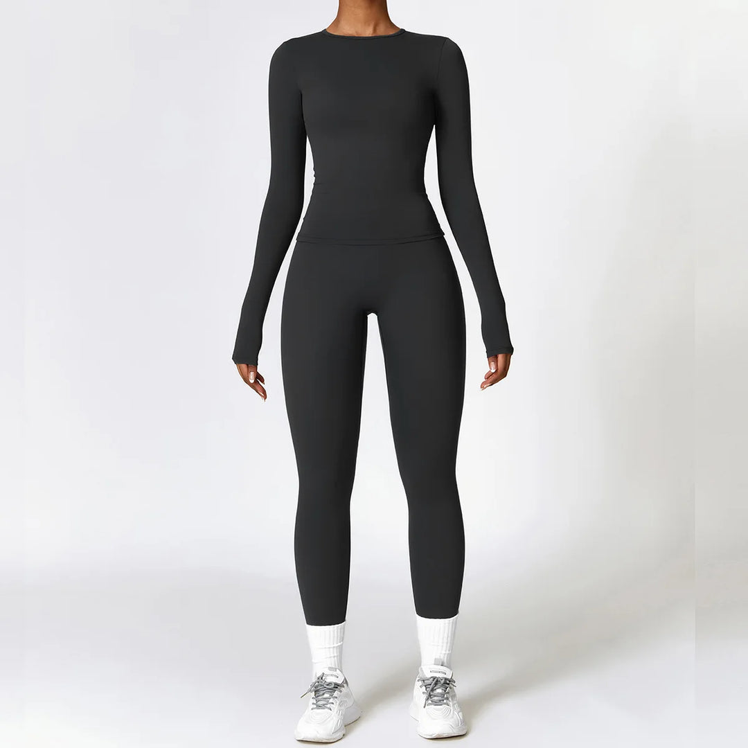 Women’s Long Sleeve Yoga Top & High-Waist Legging Set