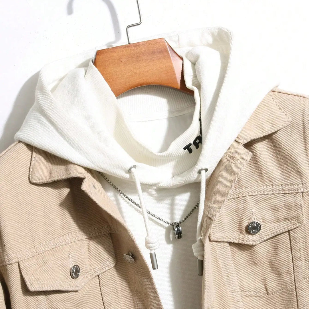 Men's Denim Trucker Jacket Button-Front Style