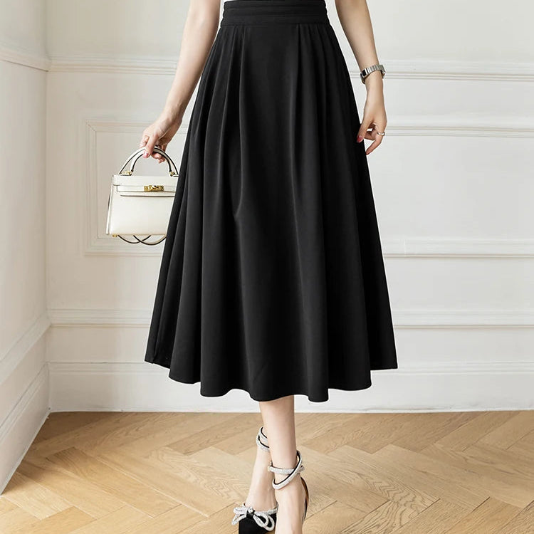 Women’s High-Waist Pleated Midi Skirt - Heston Manor