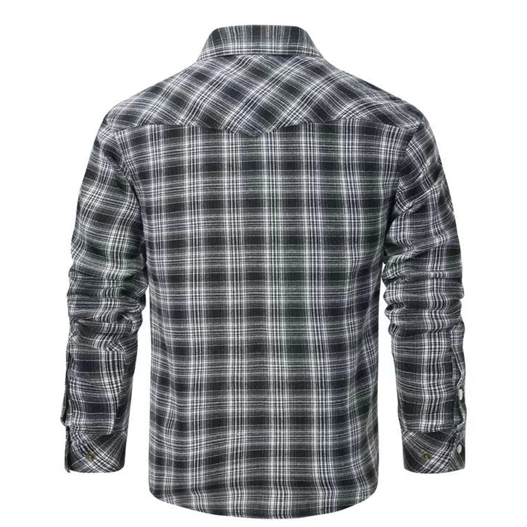 Men’s Western Red Plaid Flannel Shirt - Heston Manor