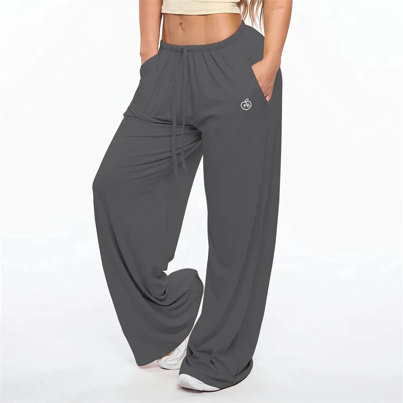 Wide Leg Drawstring Lounge Pants with Pockets