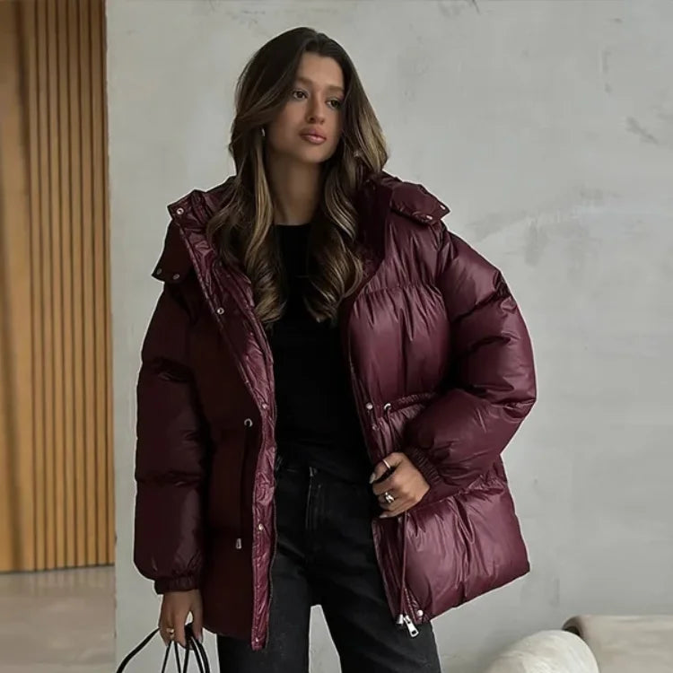 Women’s Belted Hooded Puffer Jacket