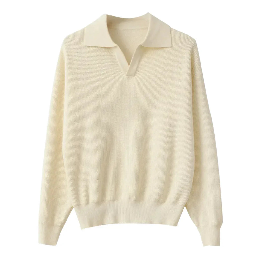 Men’s Knit Polo-Collar Sweater