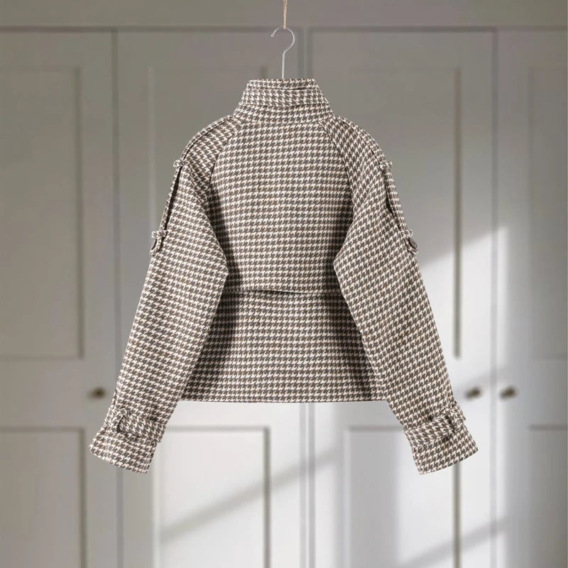 Women’s Houndstooth Belted Jacket
