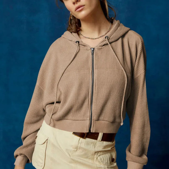 Women’s Cropped Zip Hoodie Sweater