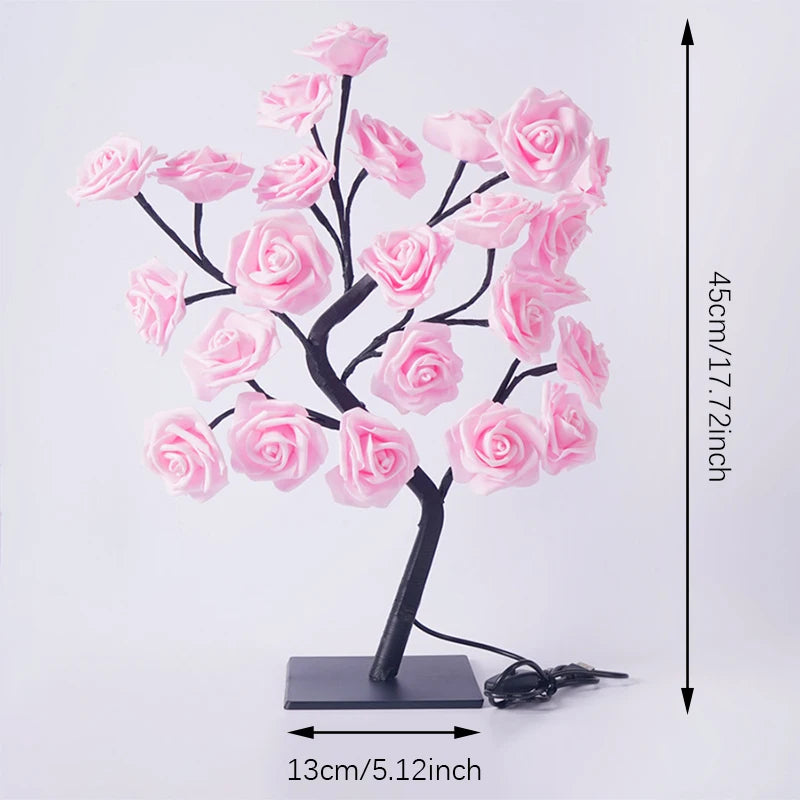 Light-Up Soft Glow Rose Tree Lamp