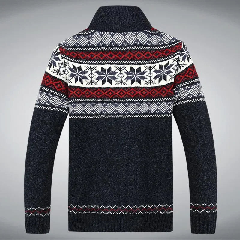 Men’s Fleece-Lined Nordic Zip Sweater - Heston Manor