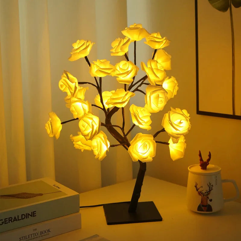 Light-Up Soft Glow Rose Tree Lamp